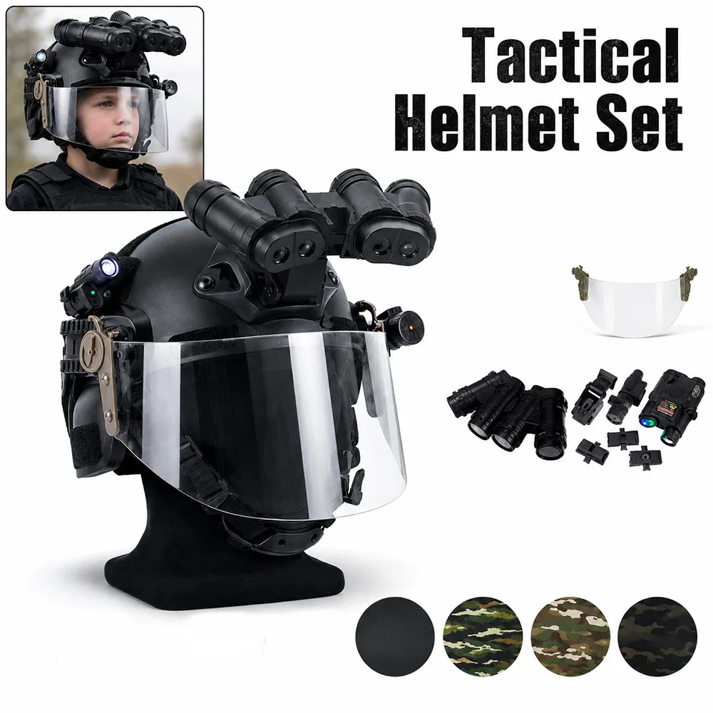 Casco táctico infantil MICH con NVG y luz infrarroja