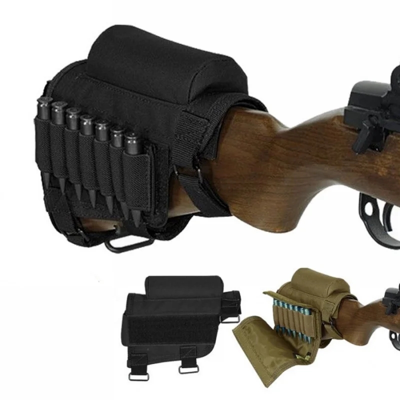 Bolsa instalada en rifle de airsoft con cantonera fija