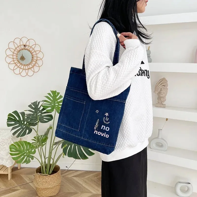Bolso táctico de lona denim para mujer, bandolera casual resistente