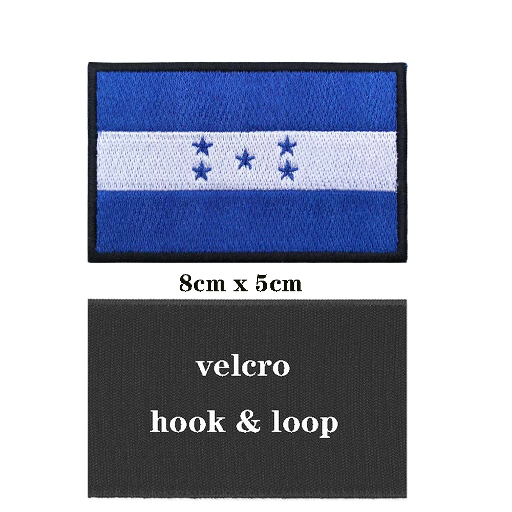 Parche bordado bandera Honduras con respaldo termoadhesivo