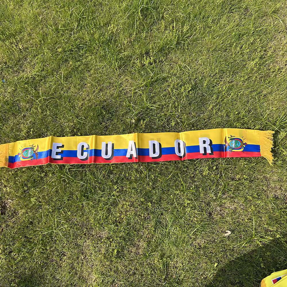 Bufanda Ecuador doble cara satén con borlas, eventos y deporte - imagen 5