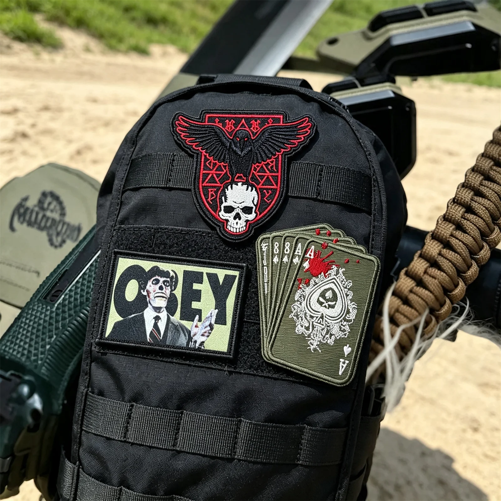 Parches tácticos Calavera, Cuervo y Mano Muerta con Velcro - imagen 5