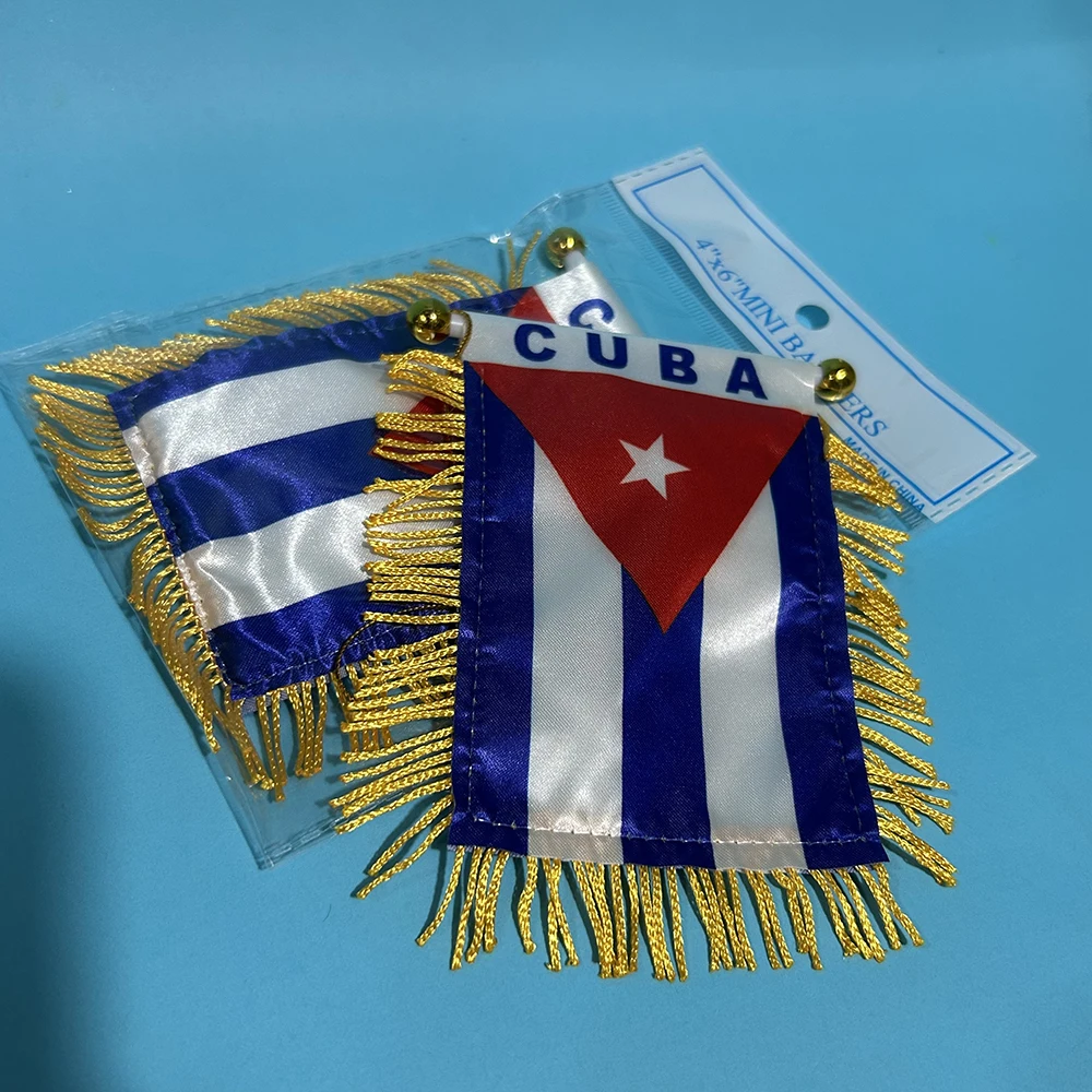 Bandera de Cuba reversible para coche en poliéster duradero