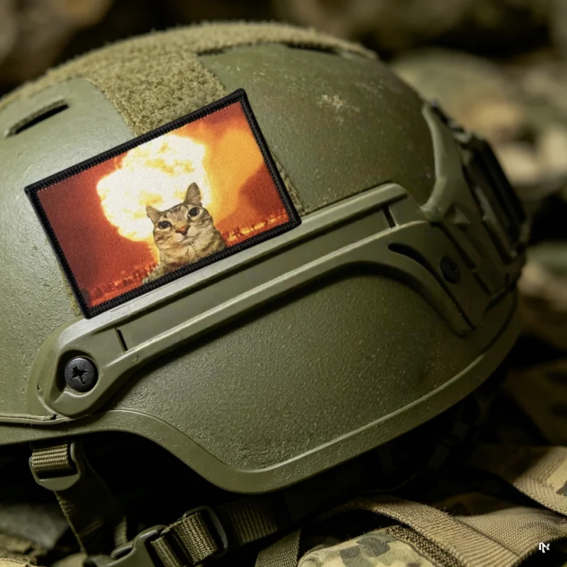 Parche táctico gato meme con velcro gancho y bucle - imagen 4