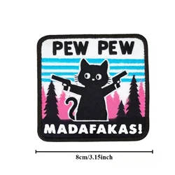 Parche táctico velcro gato pew pew madafas - para mochila o chaleco MOLLE