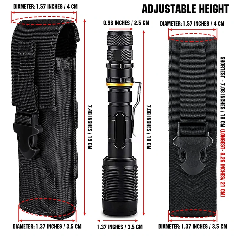 Oryx Funda MOLLE linterna táctica – Bolsa cinturón o chaleco - imagen 2