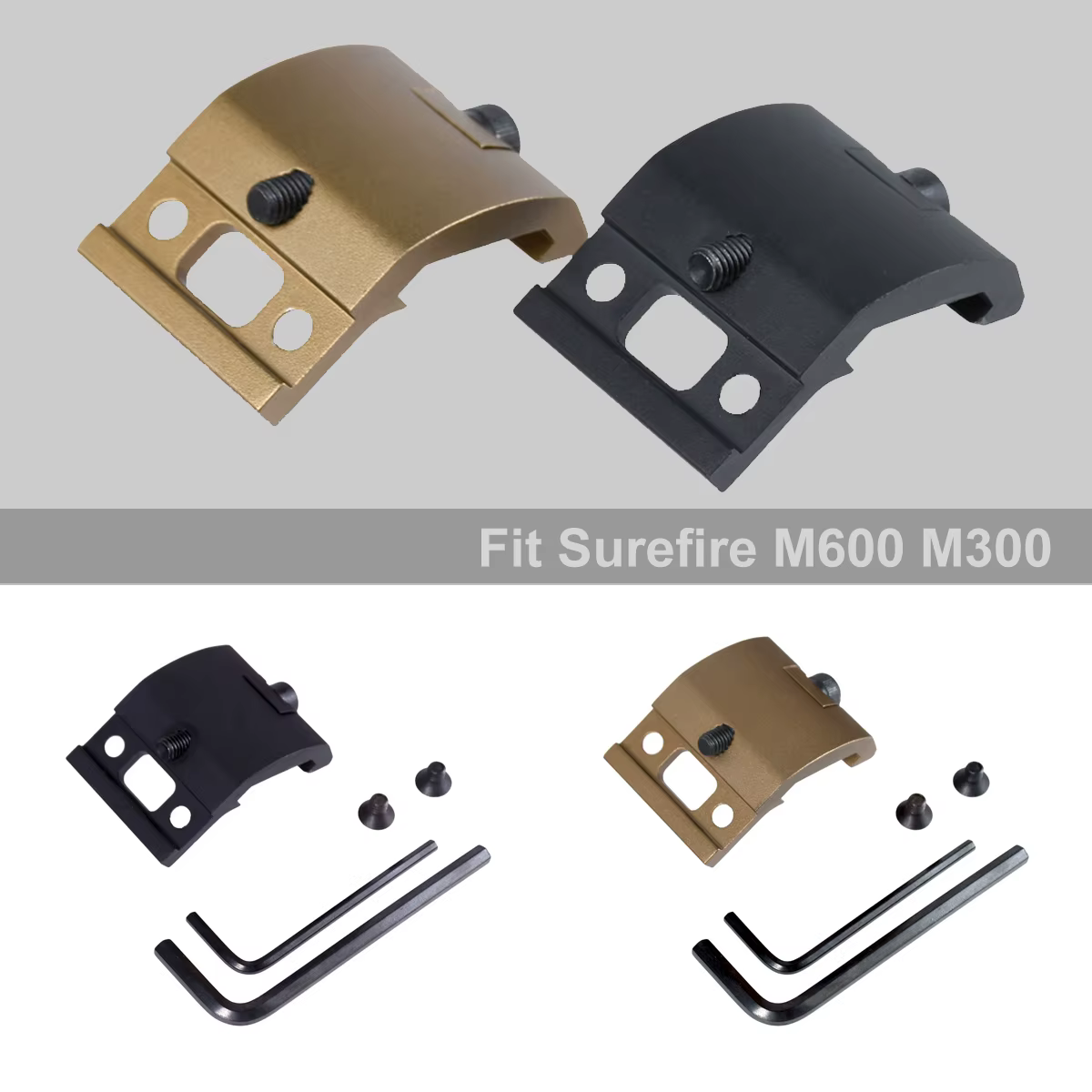 Montura táctica Surefire M600/M300 compatible rail Picatinny - imagen 4