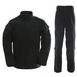 Uniforme táctico camuflaje para hombre negro de combate, airsoft