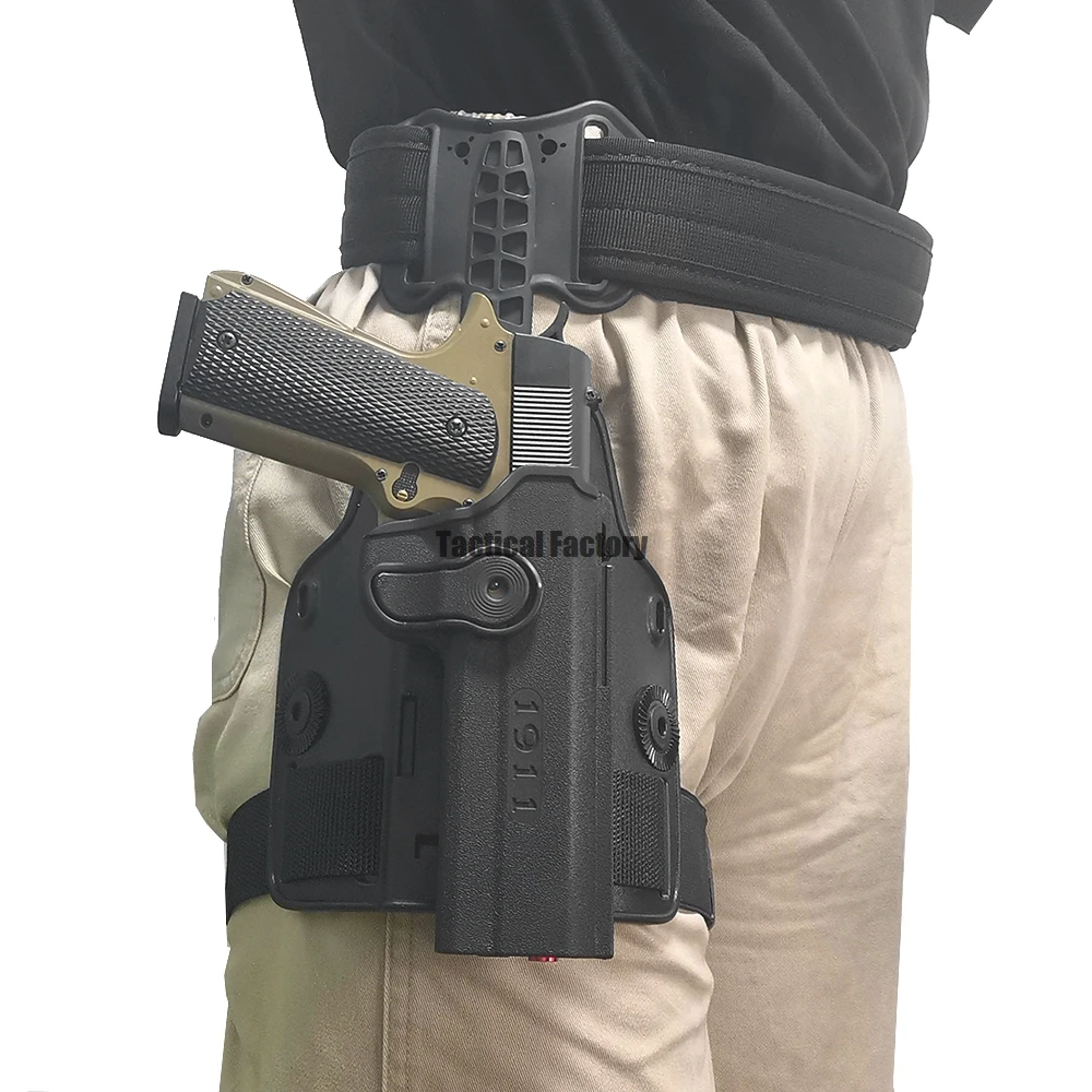 Funda táctica pierna extensible para pistola – Glock 17 M9 Colt 1911