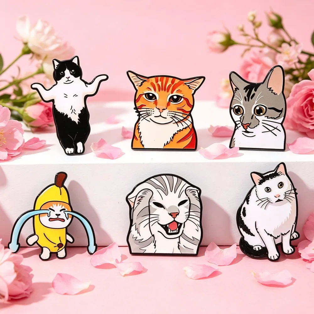 Pin esmaltado gato meme banana – Solapa mochila decoración - imagen 5
