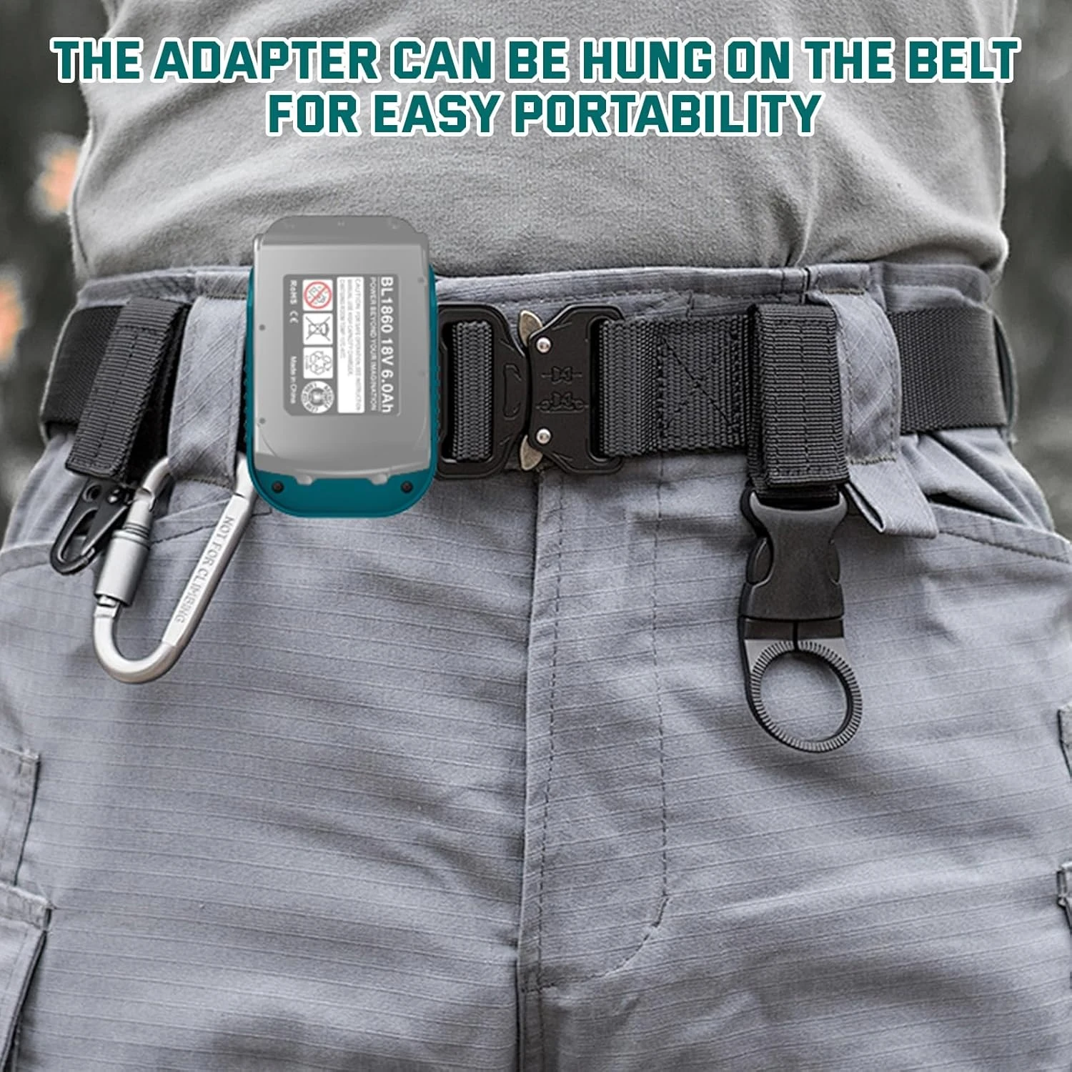 Adaptador portátil con clip para cinturón Makita, sin batería - imagen 5