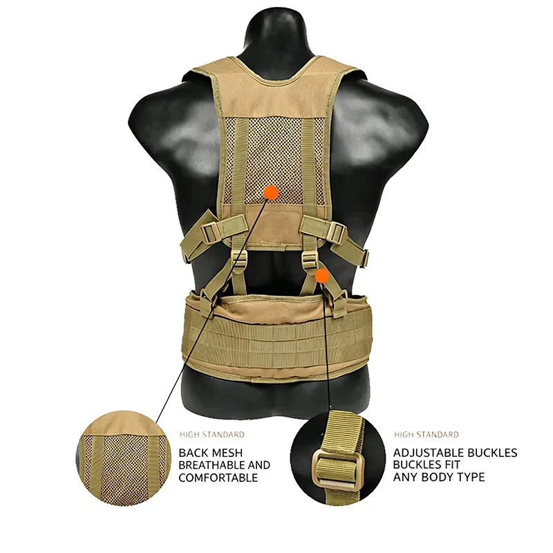 H-Harness arnés táctico de pecho MOLLE correa cruzada ajustable - imagen 2