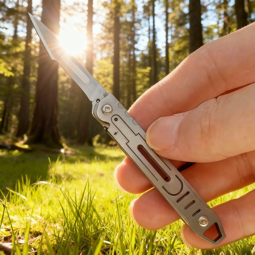 Cuchillo plegable con acabado en acero