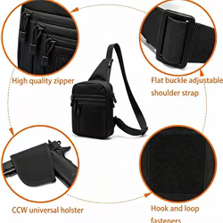 Bandolera CCW para pistola oculta con funda y cargador