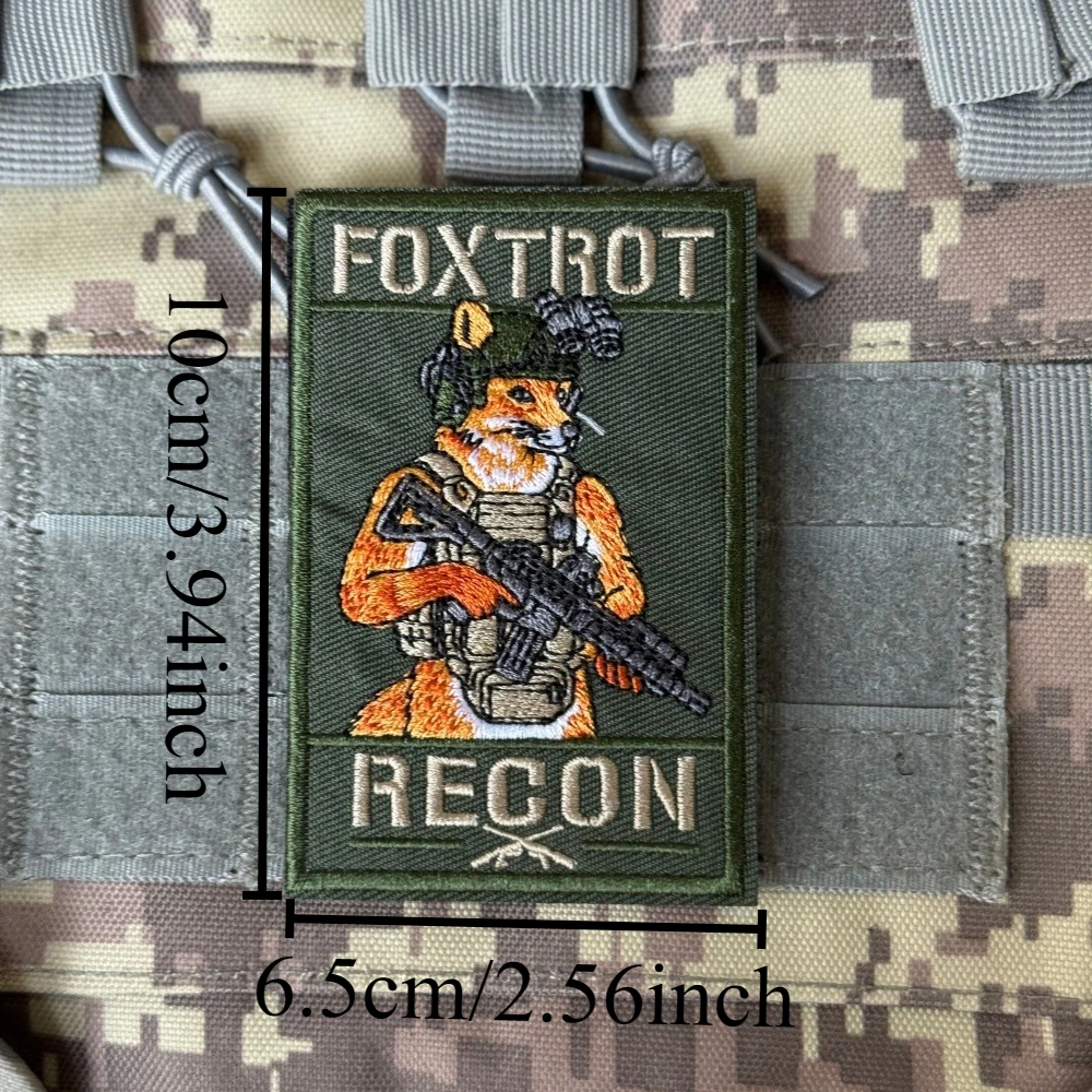 Parche táctico FOX TROT RECON bordado velcro para mochila militar - imagen 4