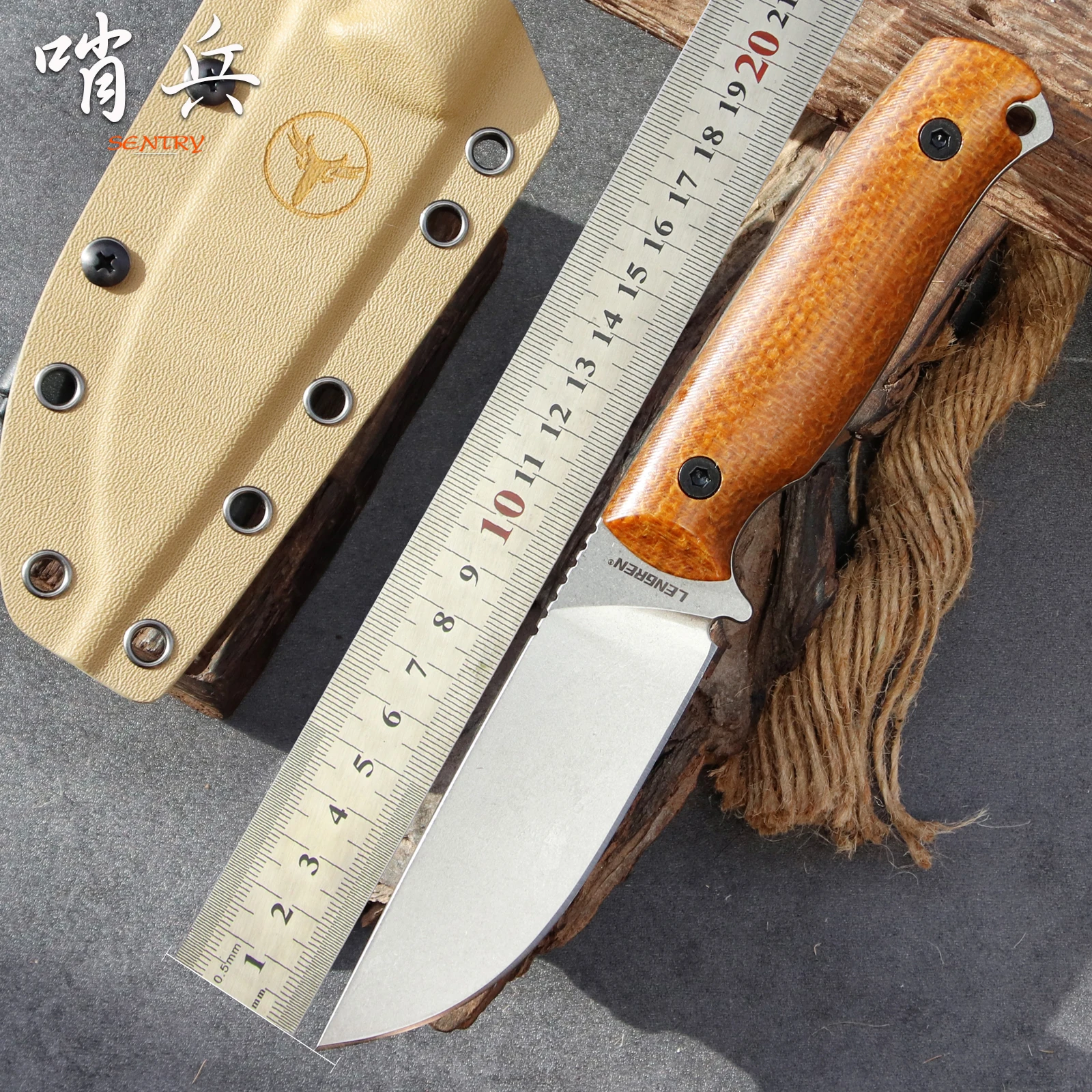 LENGREN SENTRY cuchillo fijo táctico ligero de supervivencia