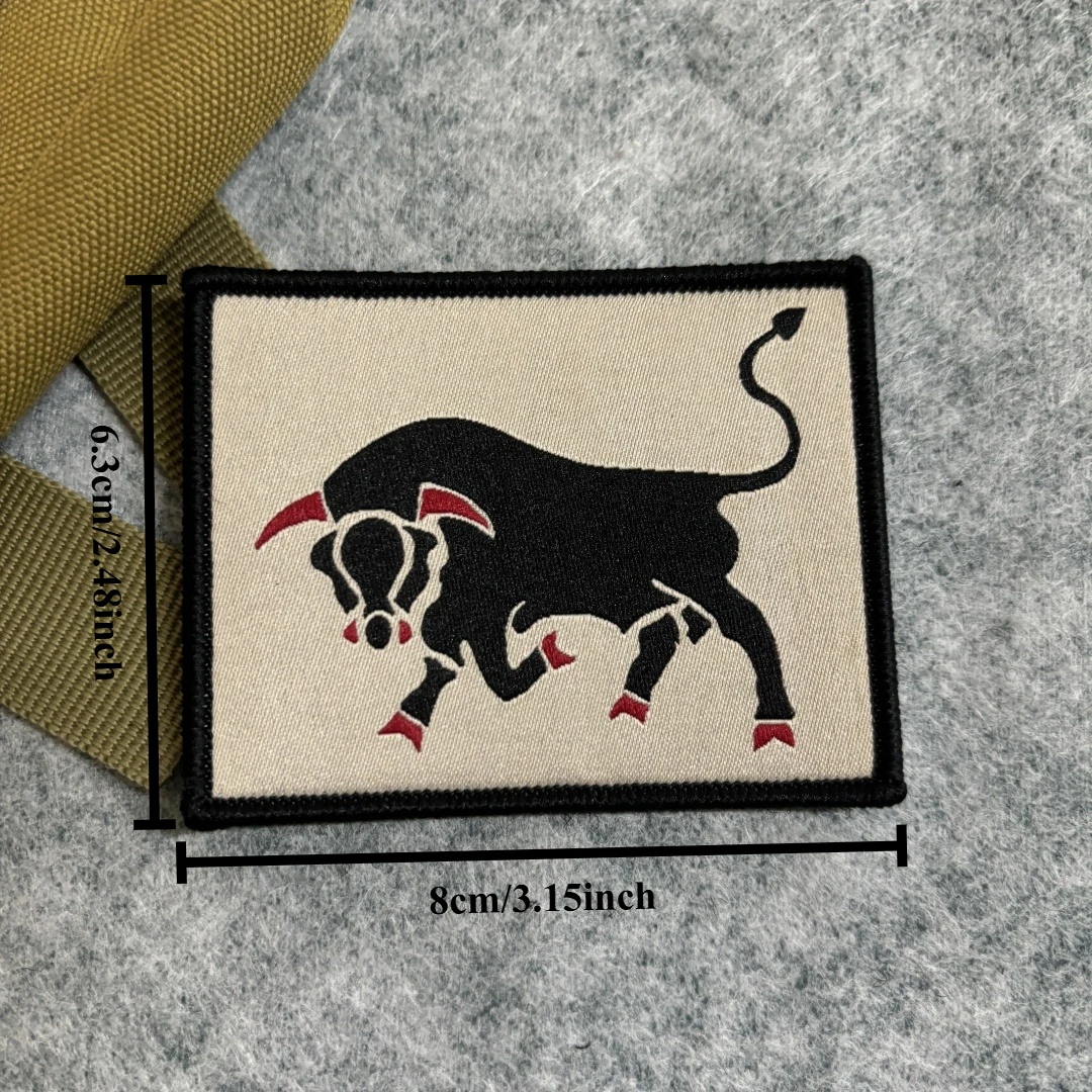 I TREAD Parche táctico toro negro bordado MOLLE – Moral militar - imagen 2