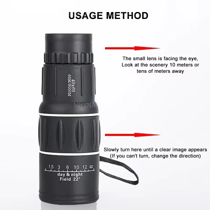 Telescopio monocular HD de largo alcance para acampada y caza - imagen 3