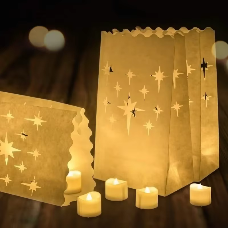 Luminarias de papel portavelas para bodas y fiestas al aire libre - imagen 4