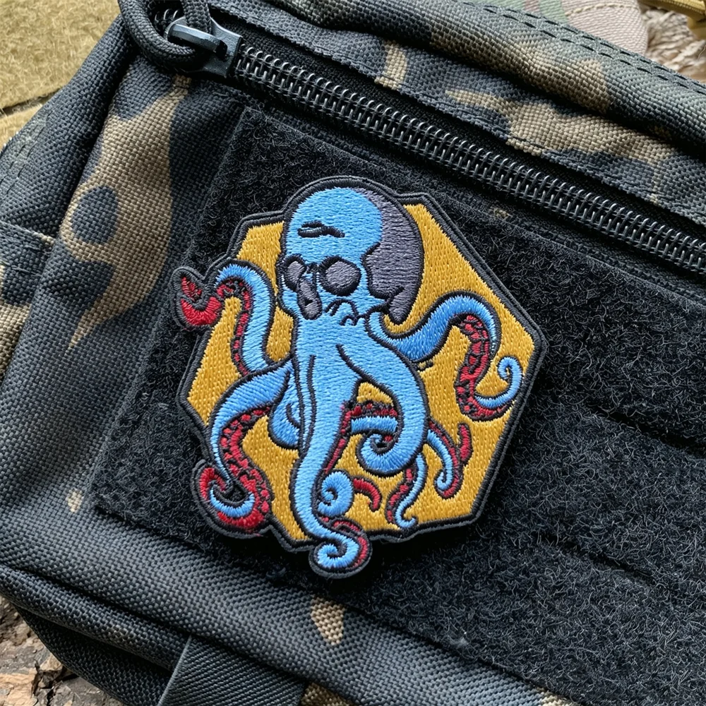 Parche táctico bordado pulpo con velcro Molle para chaqueta mochila - imagen 2