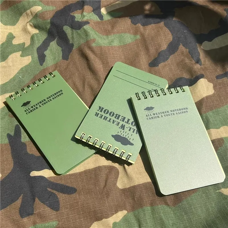 Cuaderno táctico impermeable camuflaje negro-amarillo-azul EDC