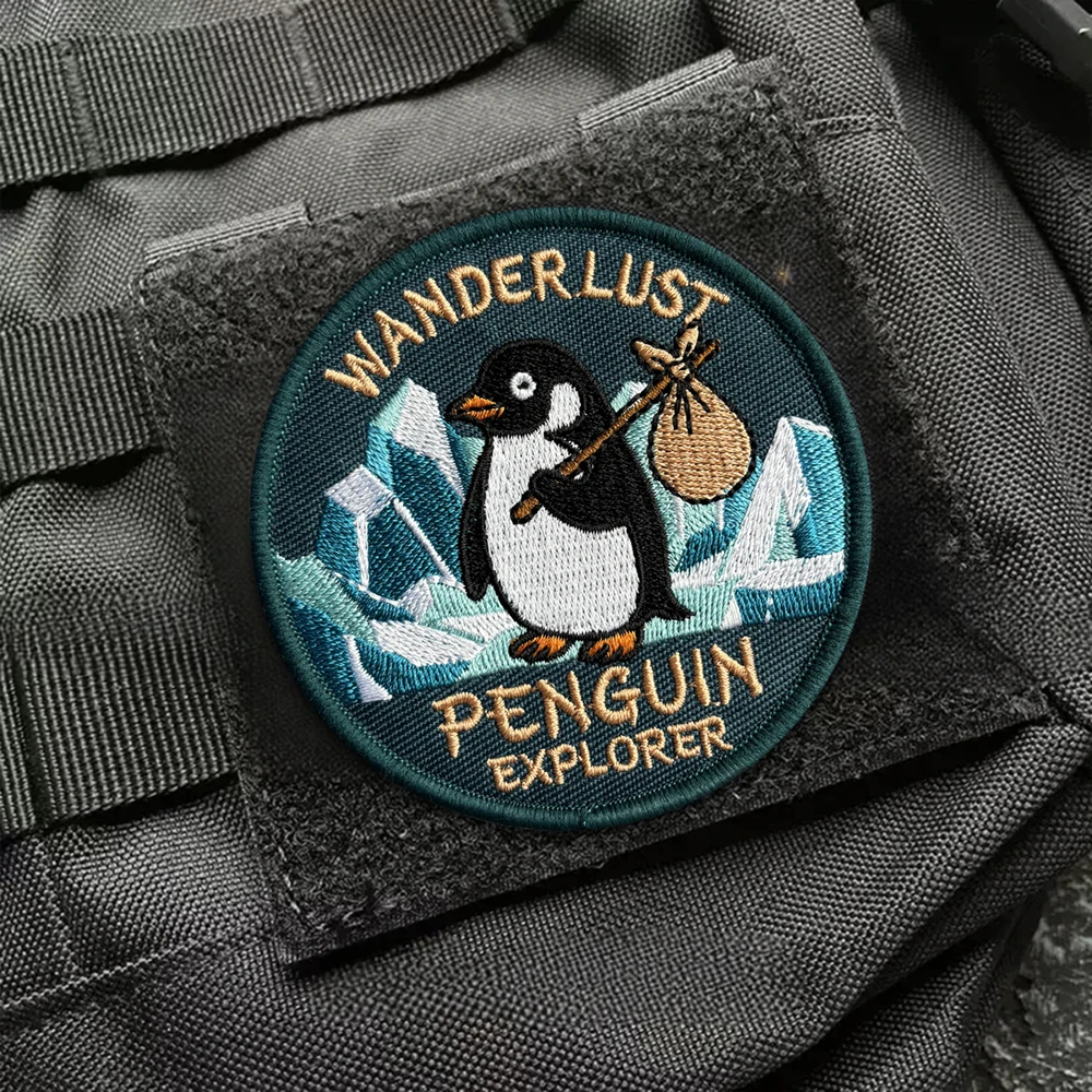 Parche bordado táctico pingüino aventurero gancho y bucle - imagen 4