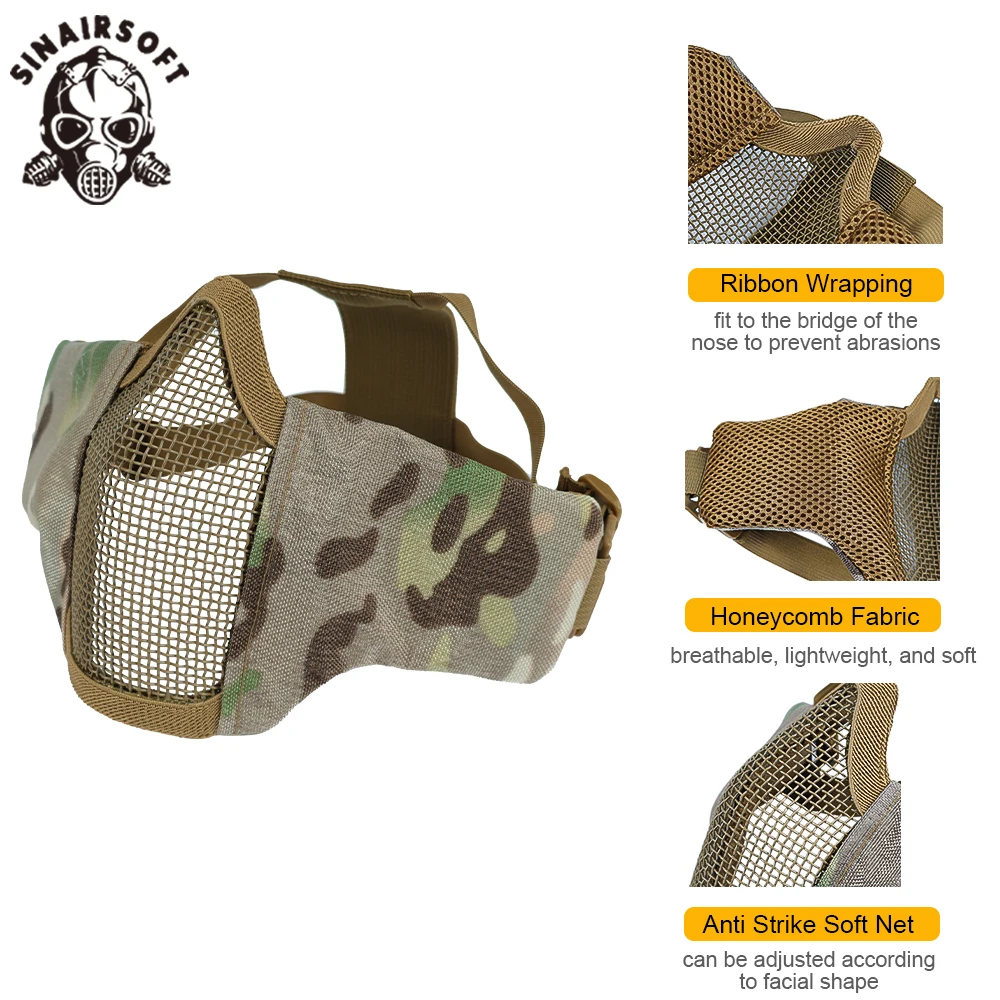 SINAIRSOFT máscara táctica paintball con rejilla metálica - imagen 3