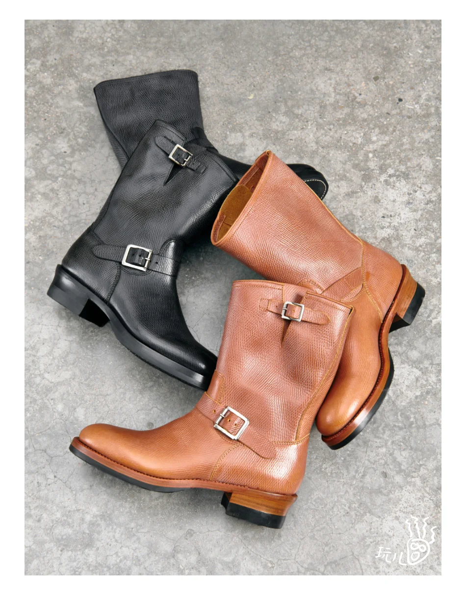 KOWM botas tácticas de piel marrón para hombre - imagen 2