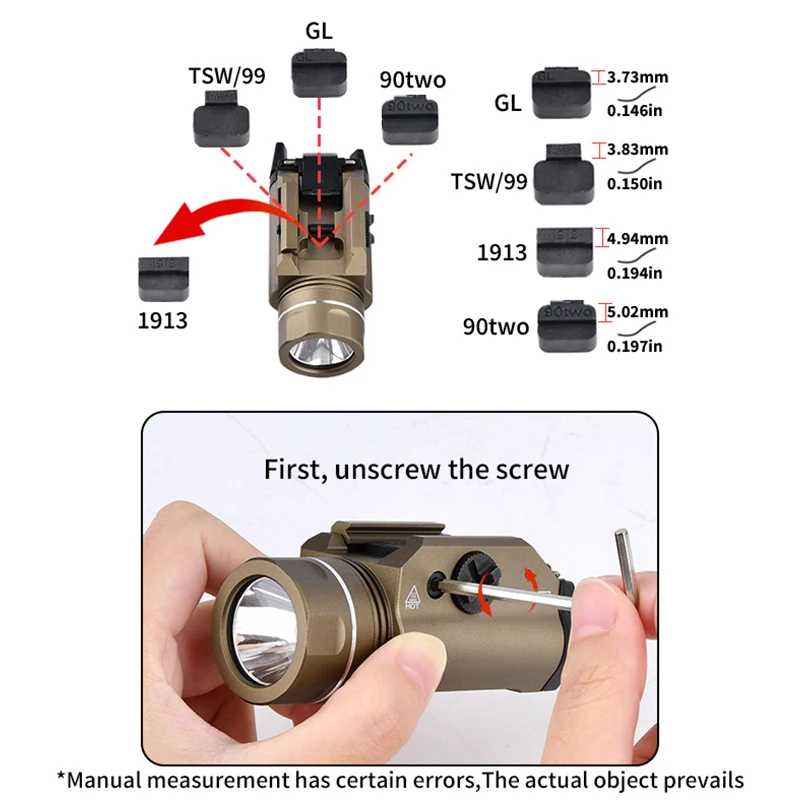 Linterna táctica LED estroboscópica para arma tipo pistola - imagen 3