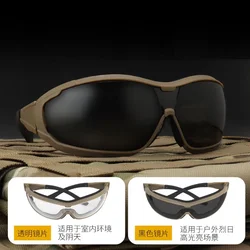 Gafas tácticas anti-viento con protección UV y lentes claras