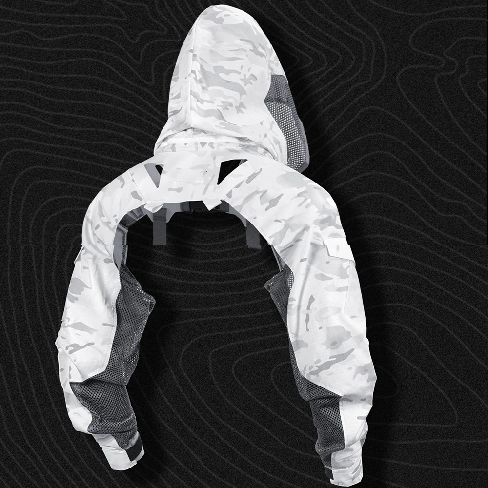 Uniforme táctico camuflaje ripstop manga larga con chaleco MOLLE y sombrero - imagen 2