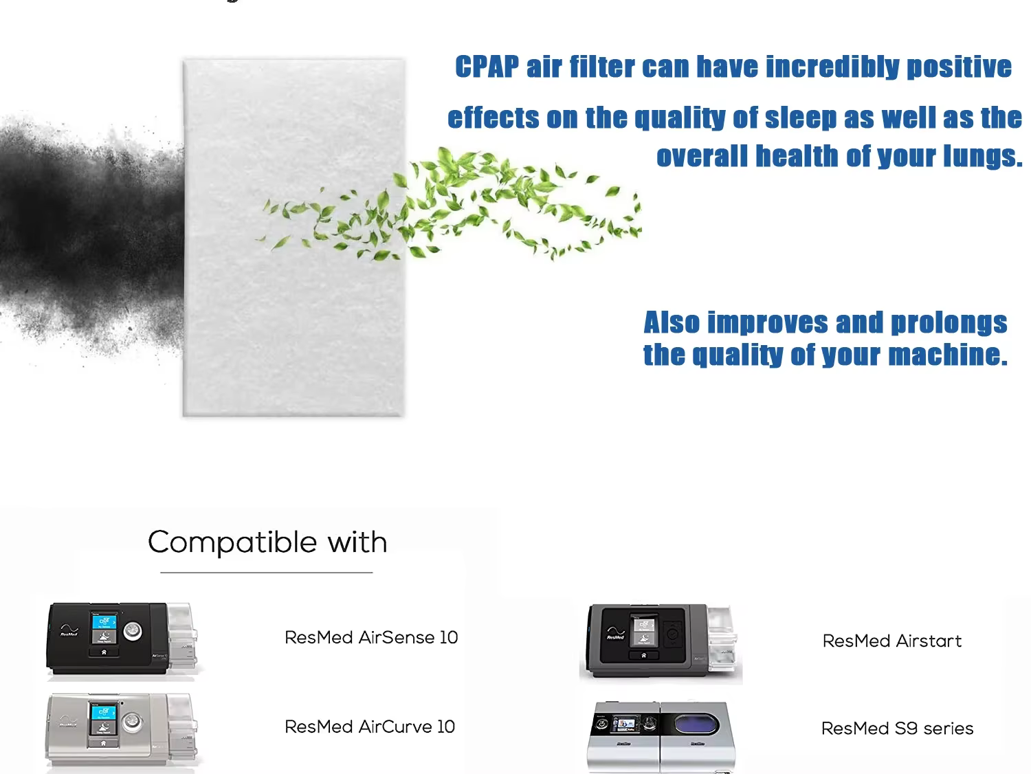 Filtro de espuma CPAP para ResMed