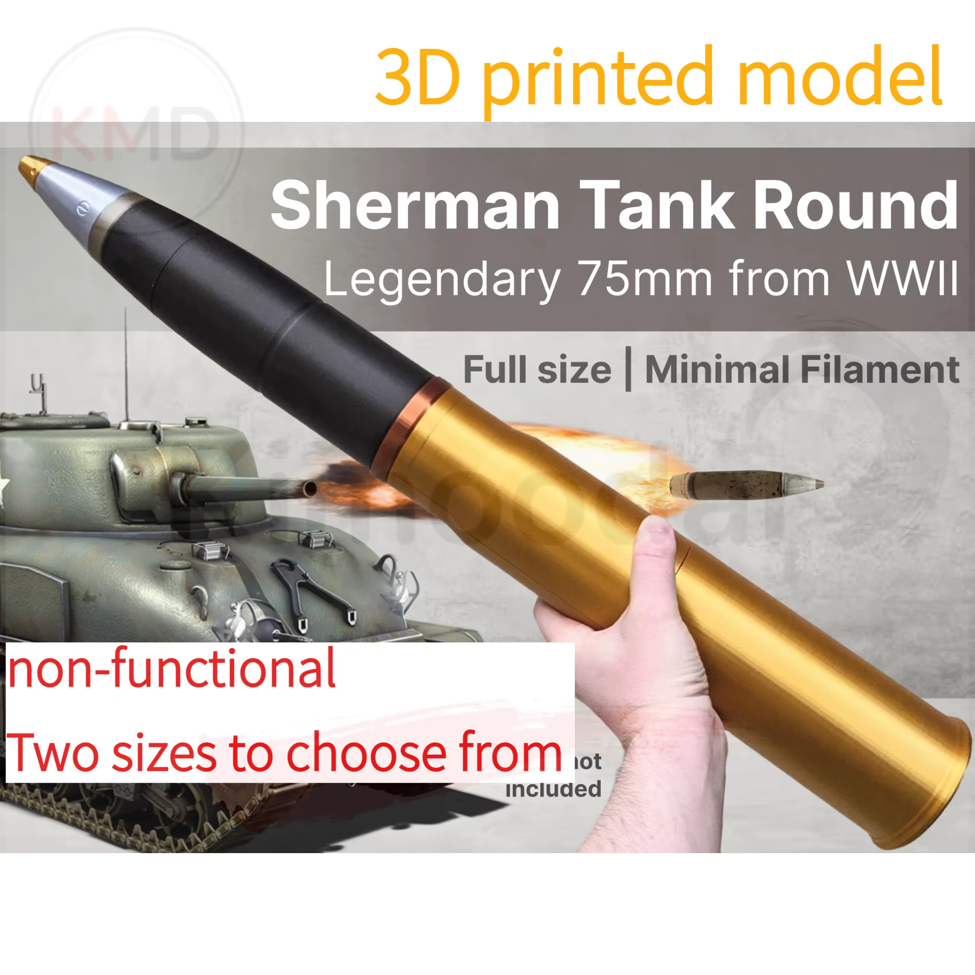 Maqueta 3D tanque Sherman M4 – Réplica militar decorativa