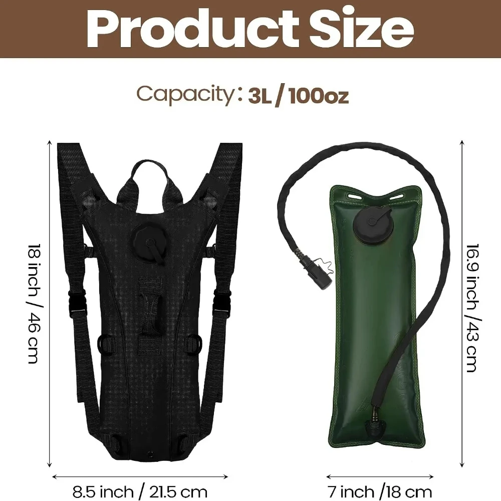 Mochila de hidratación impermeable de nailon con tubo para senderismo - imagen 3