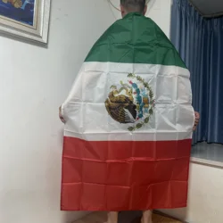 Bandera México poliéster tipo chal para hombro interior y exterior