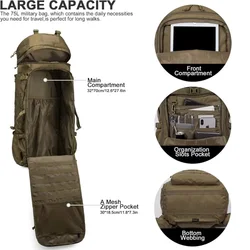 Mochila táctica de montañismo multifuncional para pesca y caza