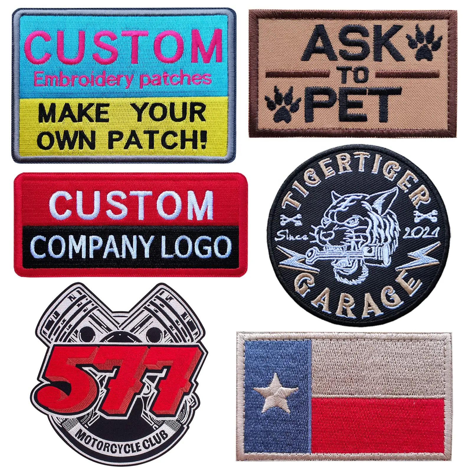 Parche bordado personalizado logotipo para chaquetas, gorras - imagen 5