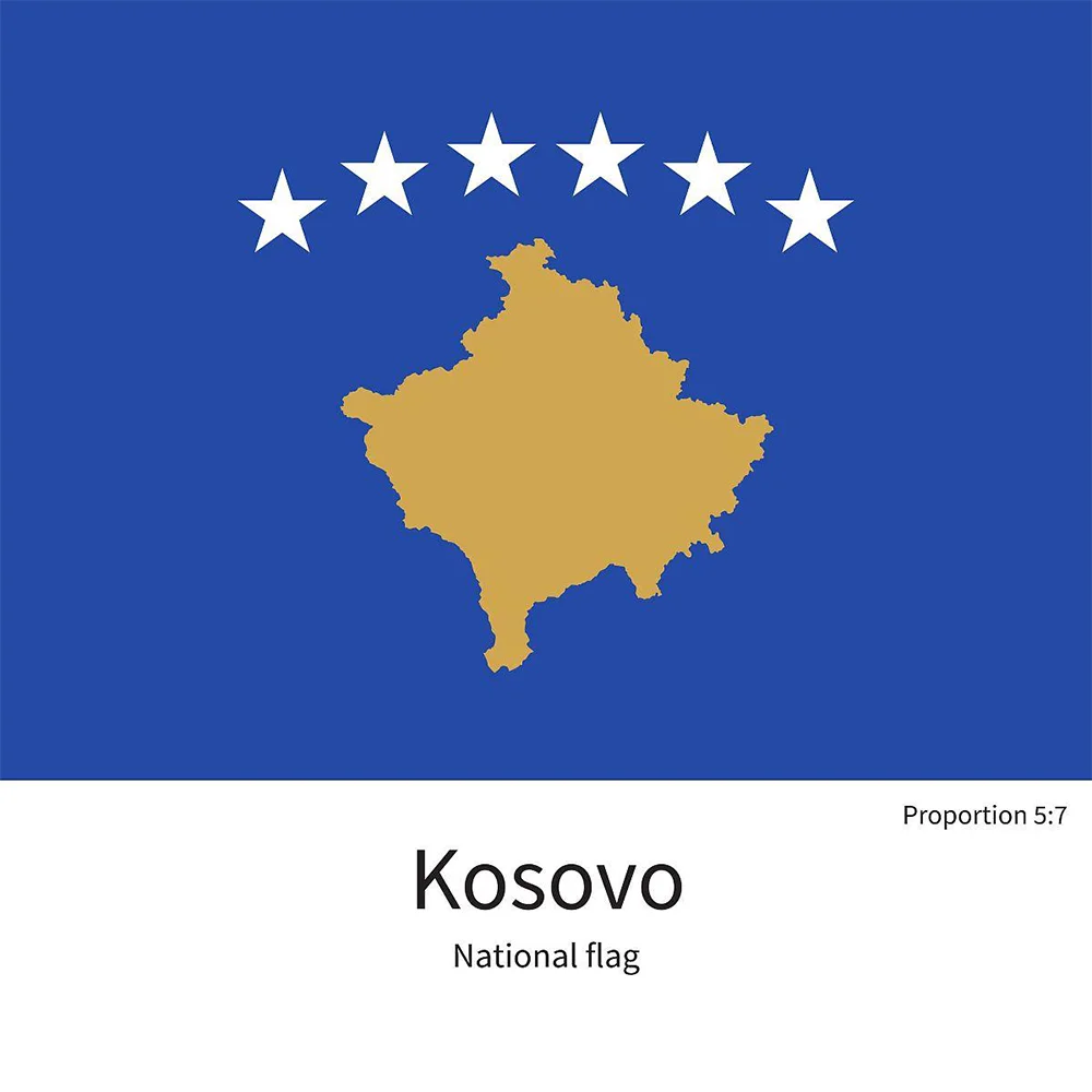 Bandera de Kosovo poliéster impresa para decoración nacional - imagen 3