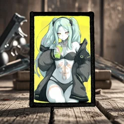Parche moral táctico chica anime de gancho y bucle para mochila