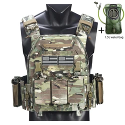 Chaleco táctico MOLLE panel láser y bolsa trasera con cremallera