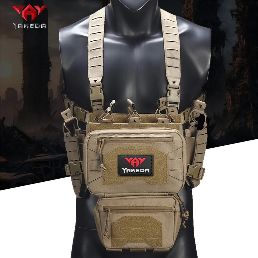 YAKEDA soporte de pecho MOLLE láser ligero táctico con bolsillos - imagen 5