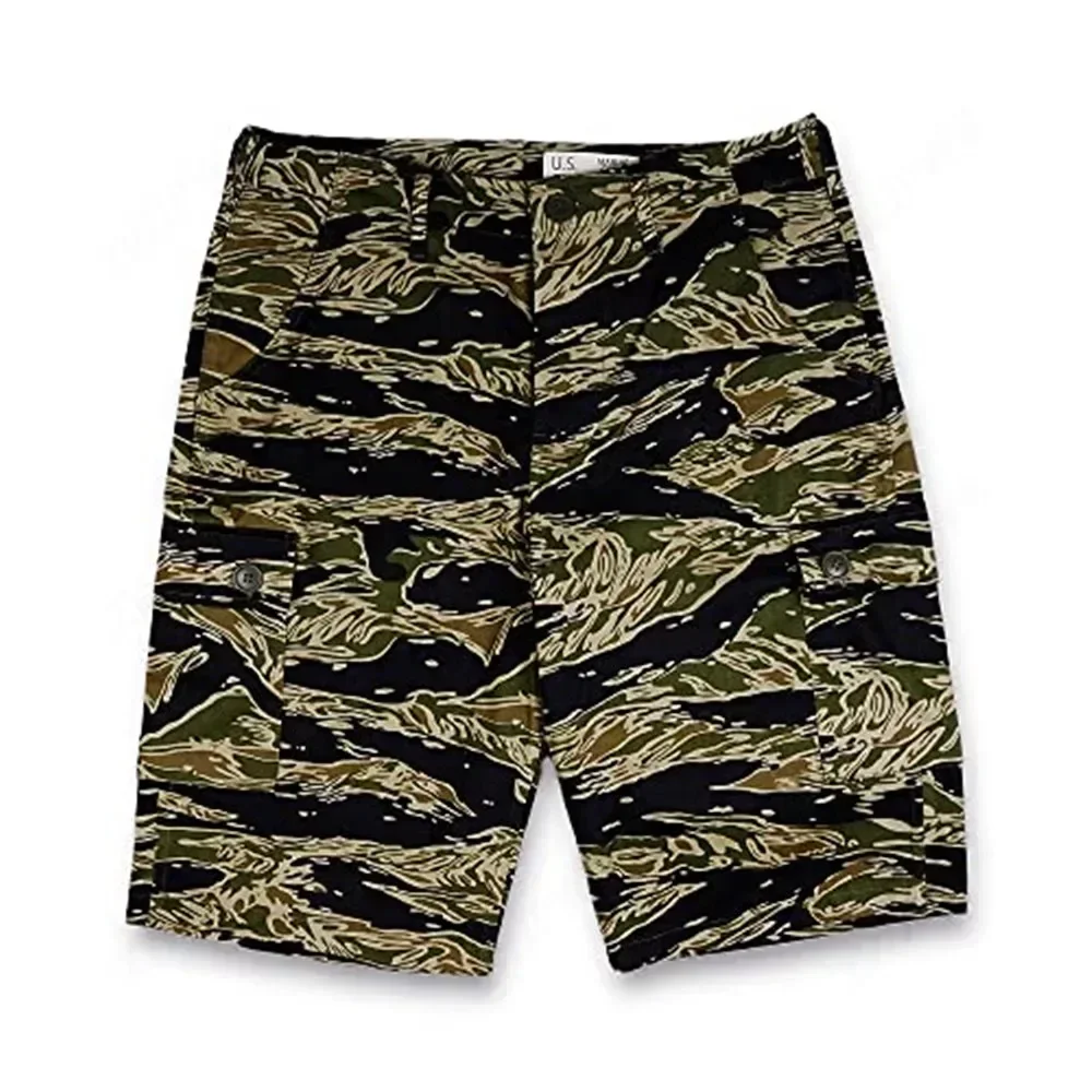 Pantalones cortos Tiger Stripe WW2 estilo militar vintage