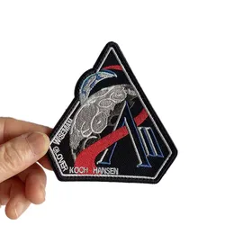 Parche táctico bordado Artemis – sonda lunar y cohete para ropa