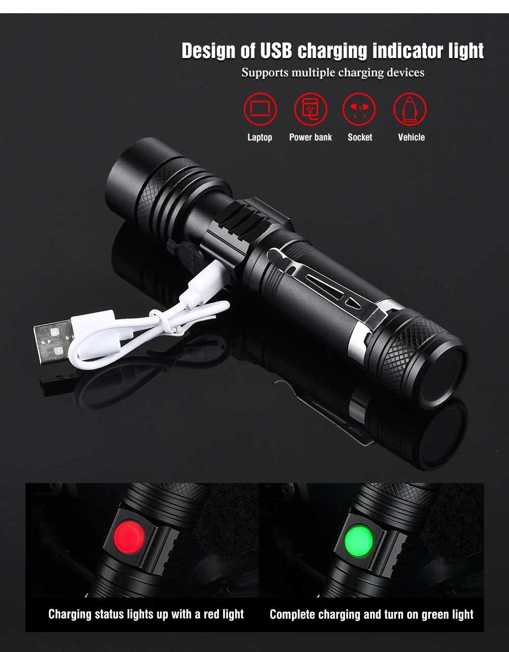 Puerto USB Type‑C y cable de carga