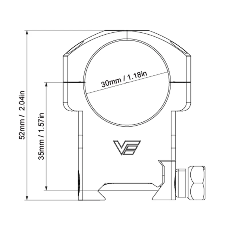 Voctor Optica Anillos Weaver 30 mm de precisión en aluminio ligero - imagen 5