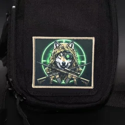 Parche táctico militar de lobo con velcro para mochila y ropa