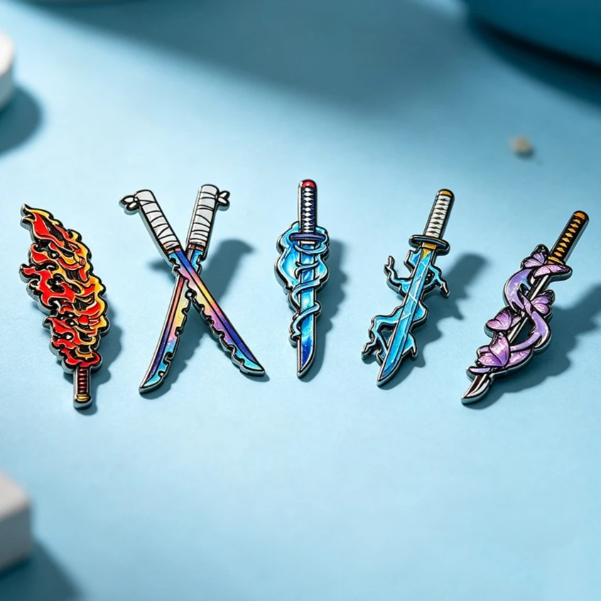 Pins esmalte diseños llama mariposa rayo – Insignias para ropa y mochilas - imagen 2