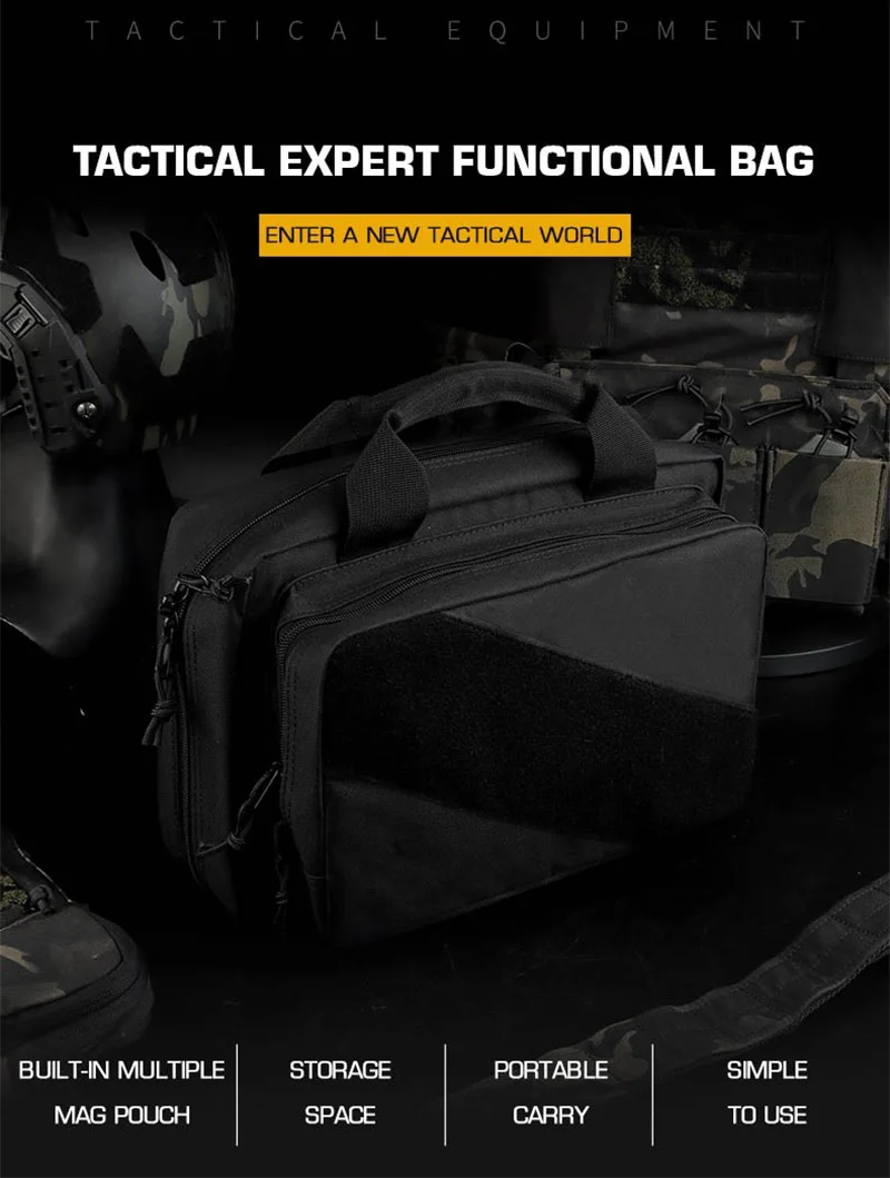 Bolso exterior negro con diseño funcional