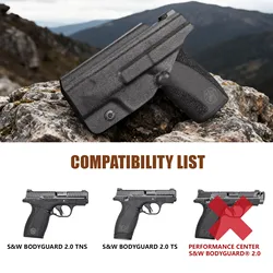 Funda táctica Kydex IWB S&W Bodyguard 2.0, portación oculta diestro