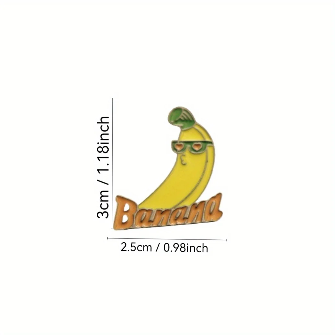 Detalle del pin con diseño de plátano